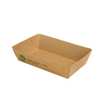 Papstar Pure „100% Fair“ Snacktrays, Pappe 1 Packung (80 Stück), 7 x 12 x 3,5 cm, Mittel