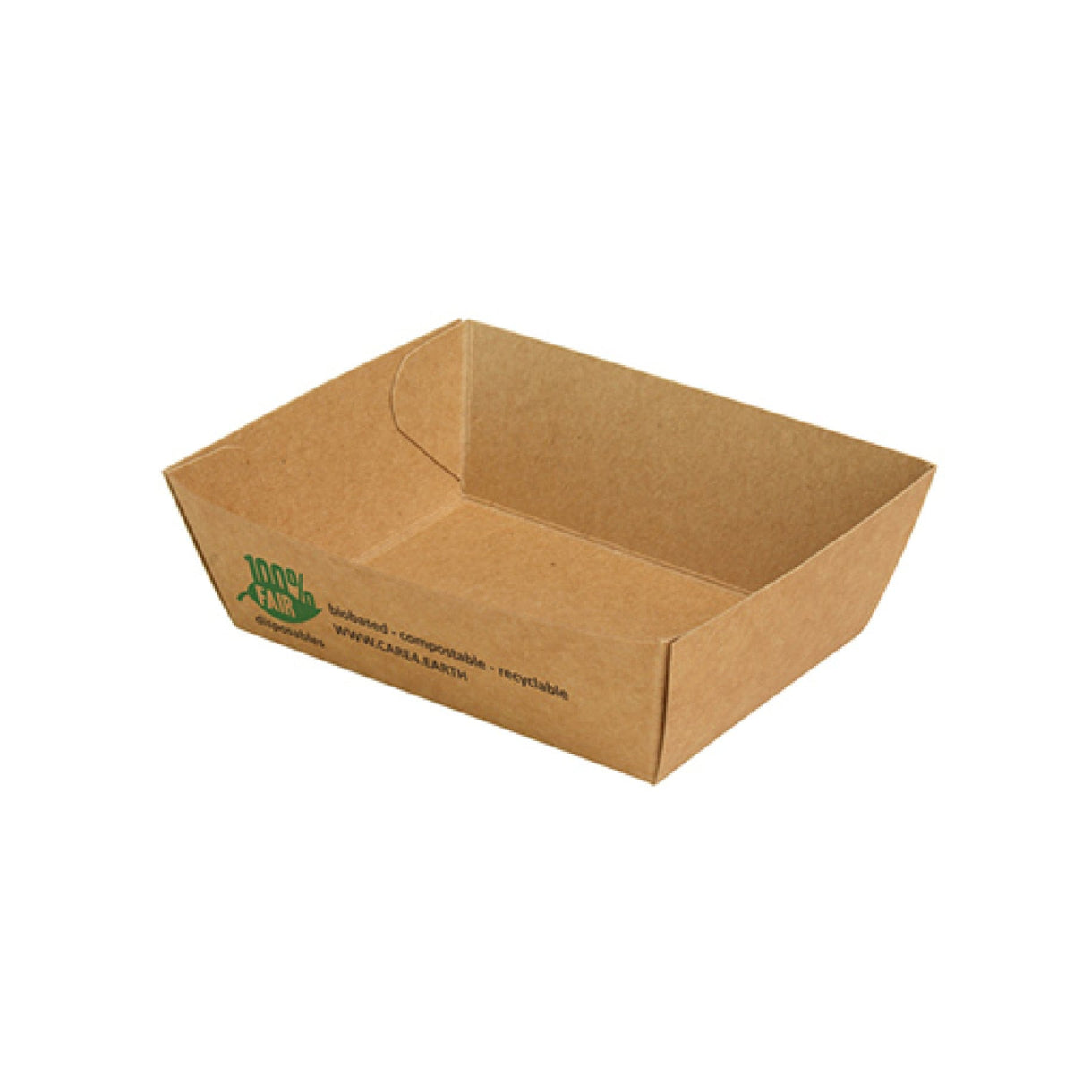 Papstar Pure „100% Fair“ Snacktrays, Pappe 1 Packung (80 Stück), 7 x 9 x 3,5 cm, Klein