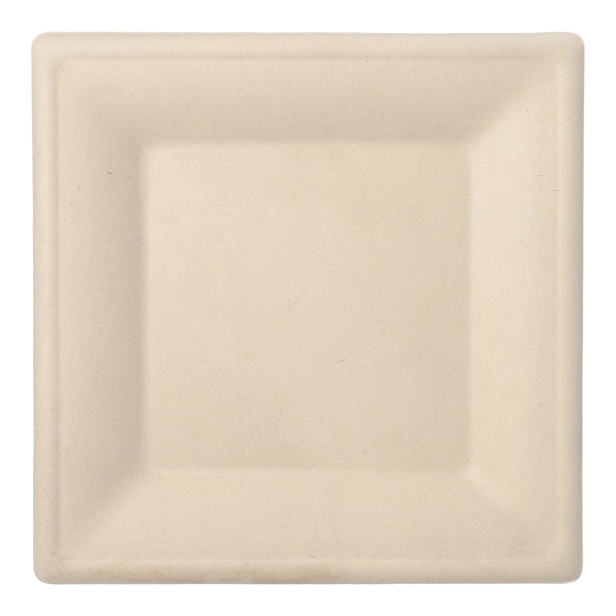 Papstar Pure Einwegteller, Zuckerrohr, 26 x 26 cm