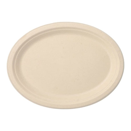 Papstar Pure Einwegteller, Zuckerrohr, oval 26 x 20 cm