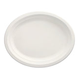 Papstar Pure Einwegteller, Zuckerrohr, oval 32 x 25,5 cm 1 Packung (50 Stück)