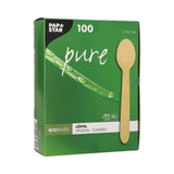 Papstar Pure Löffel, Holz 1 Karton (10 Packungen × 100 Stück)