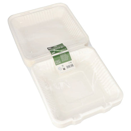 Papstar Pure Menüboxen ungeteilt, Zuckerrohr, weiß