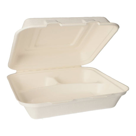 Papstar Pure Menüboxen, Zuckerrohr, 3-geteilt, 300 Stück