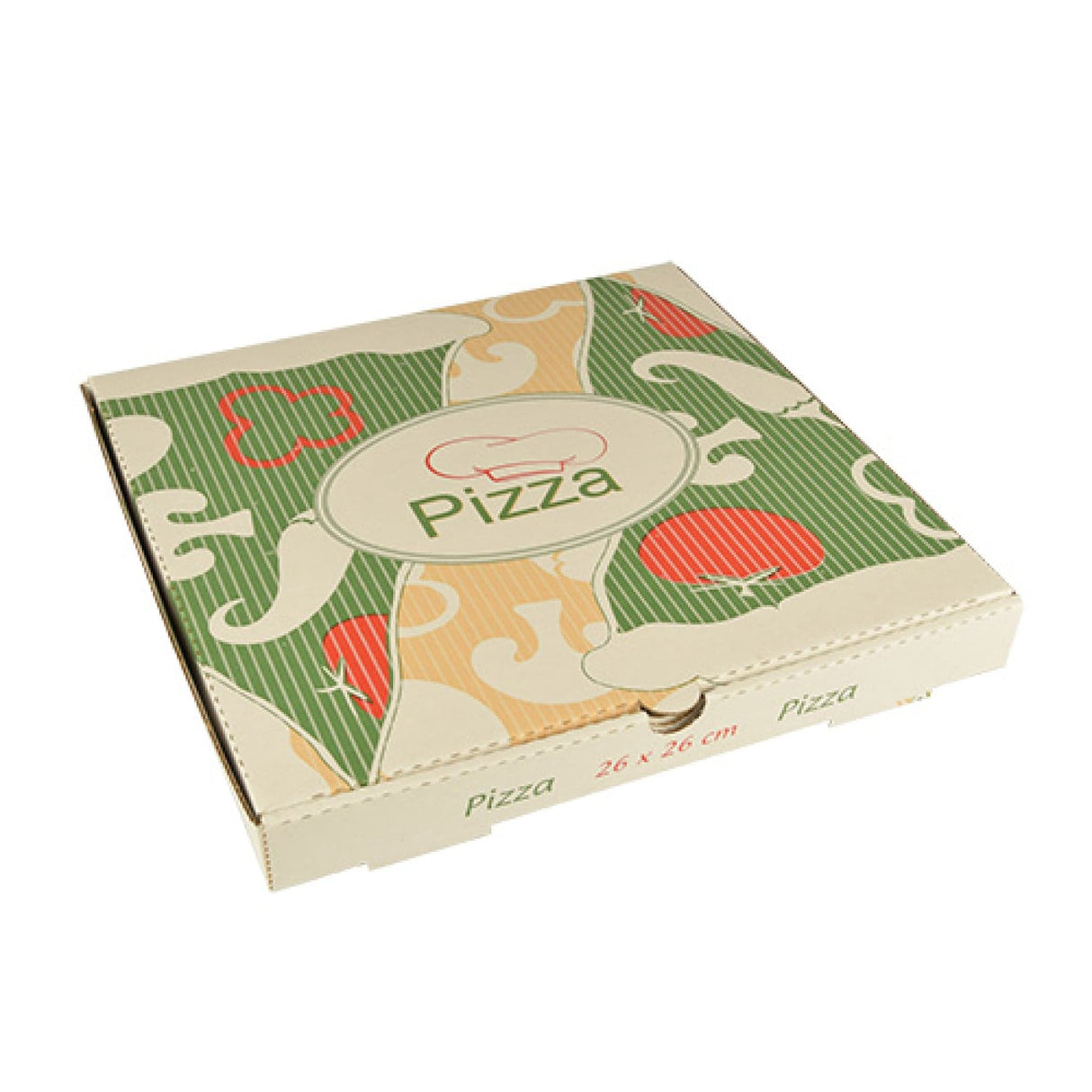 Papstar Pure Pizzakarton, Cellulose 1 Karton (100 Stück), 26 x 26 x 3 cm
