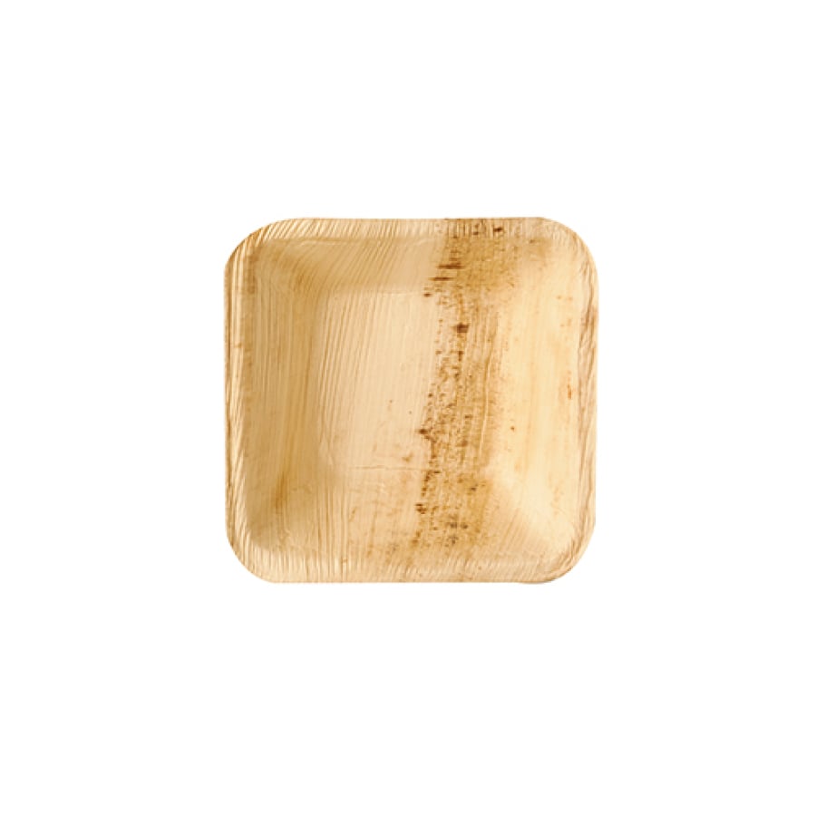 Papstar Pure Schalen Palmblatt, eckig 1 Packung (25 Stück), 8 x 8 x 2 cm