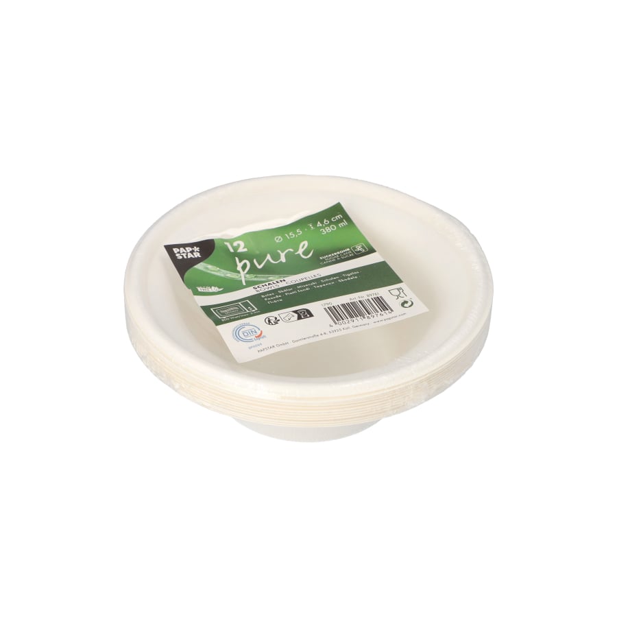 Papstar Pure Schalen, Zuckerrohr, 380 ml