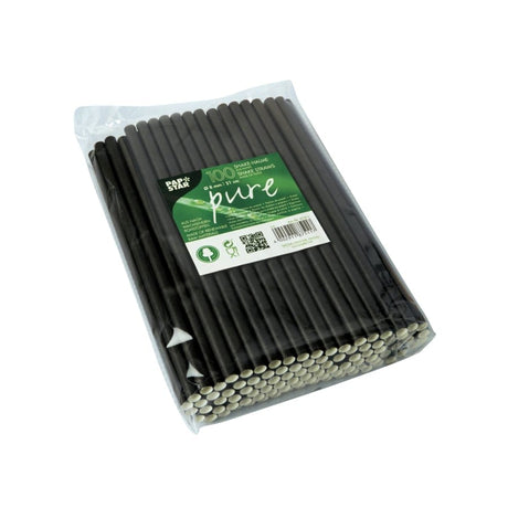 Papstar Pure Shake-Halme, schwarz 1 Karton (10 Packungen × 100 Stück)
