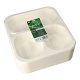 PAPSTAR Pure Siegelschalen Zuckerrohr-Schale, 1350 ml, 3-geteilt
