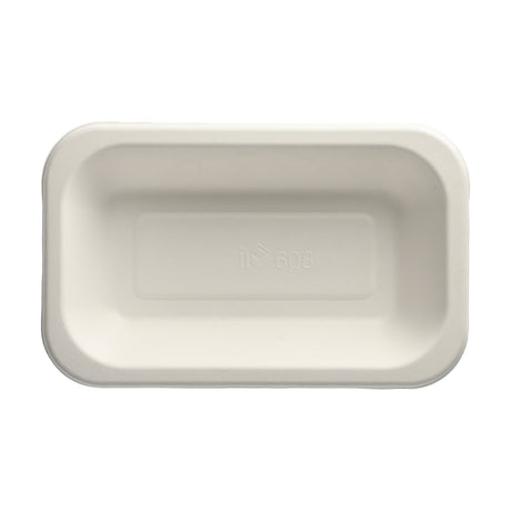 PAPSTAR Pure Siegelschalen Zuckerrohr-Schale, 750 ml, ungeteilt 1 Karton (5 Packungen × 100 Stück), Weiß