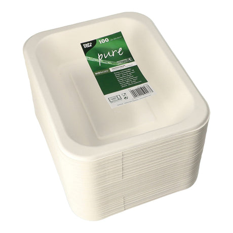 PAPSTAR Pure Siegelschalen Zuckerrohr-Schale, 900 ml, ungeteilt