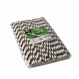Papstar Pure Stripes Shake-Halme, schwarz-weiß 1 Karton (10 Packungen × 100 Stück)
