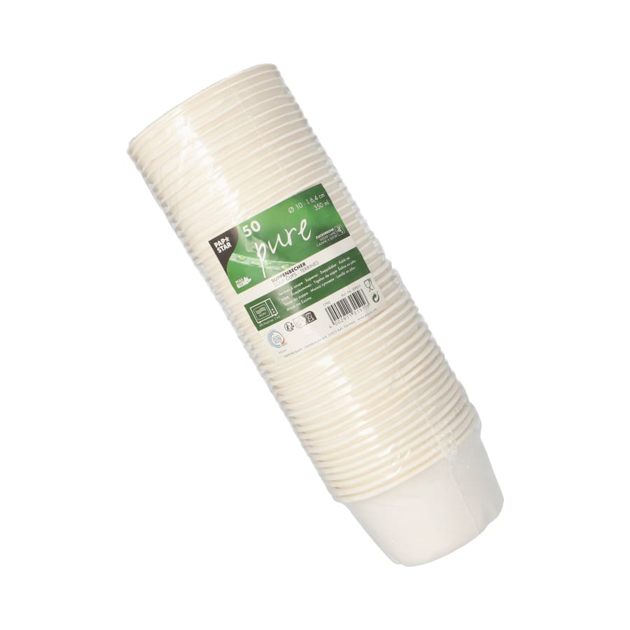Papstar Pure Suppenbecher, Zuckerrohr, 350 ml, umweltfreundlich