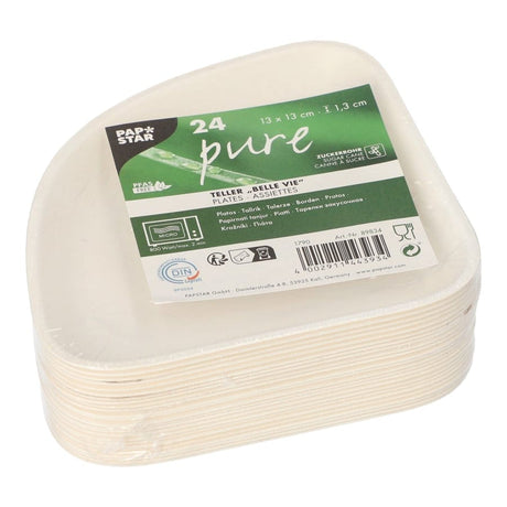 Papstar Pure Teller 1/4, Zuckerrohr, 13 x 13 cm, nachhaltig