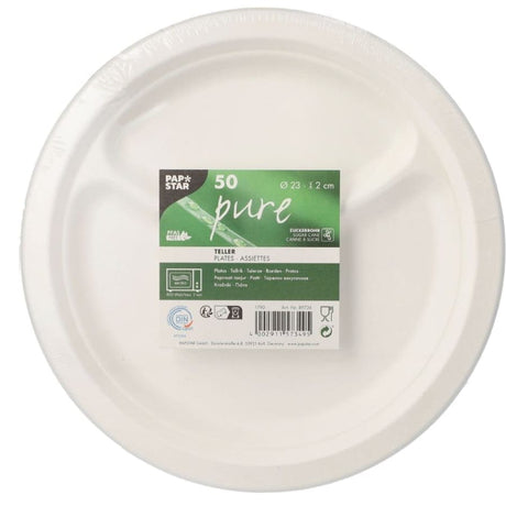 Papstar Pure Teller Zuckerrohr, 2-geteilt