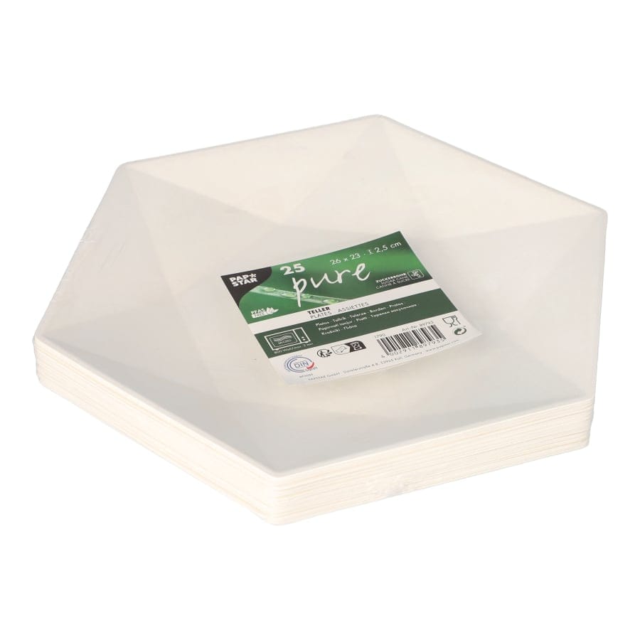 Papstar Pure Teller Zuckerrohr, 26 x 23 cm, biologisch abbaubar