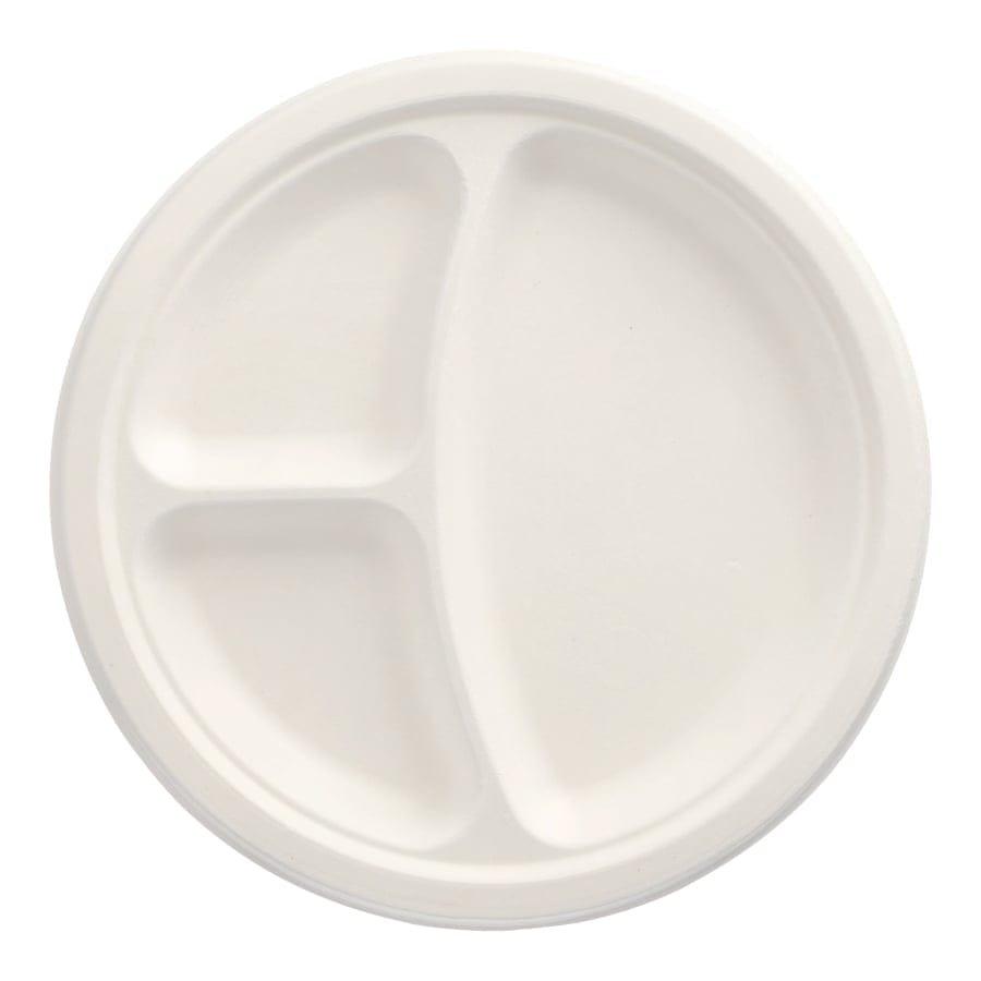 Papstar Pure Teller Zuckerrohr, 3-geteilt