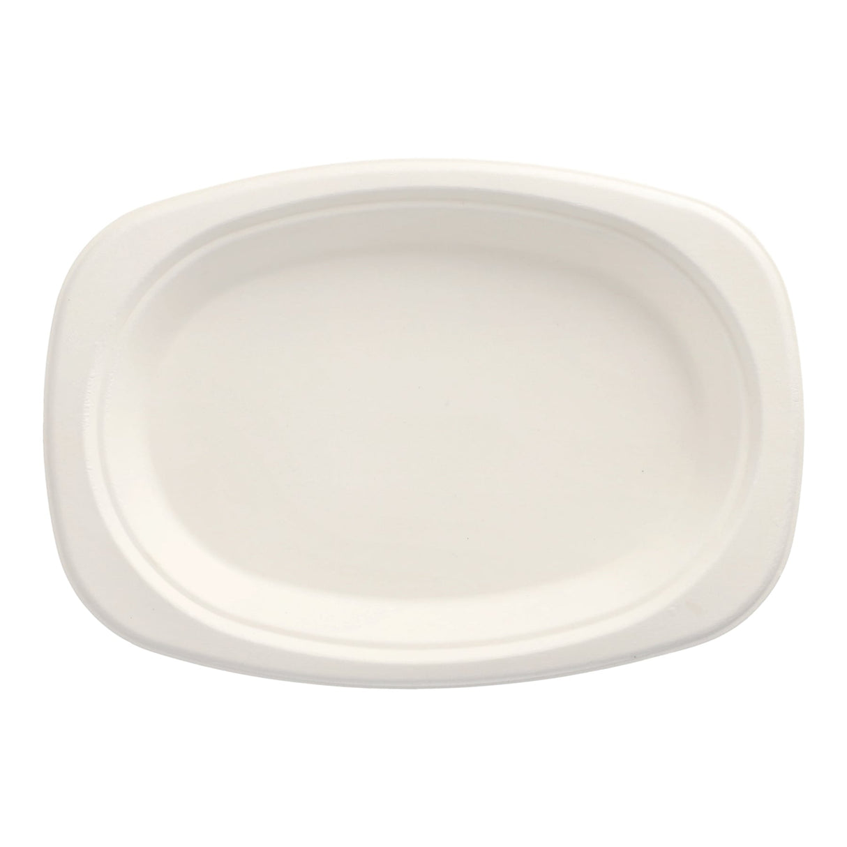 Papstar Pure Teller, Zuckerrohr, oval 23 x 16 cm 1 Packung (50 Stück), Weiß