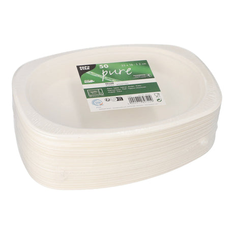 Papstar Pure Teller, Zuckerrohr, oval 23 x 16 cm