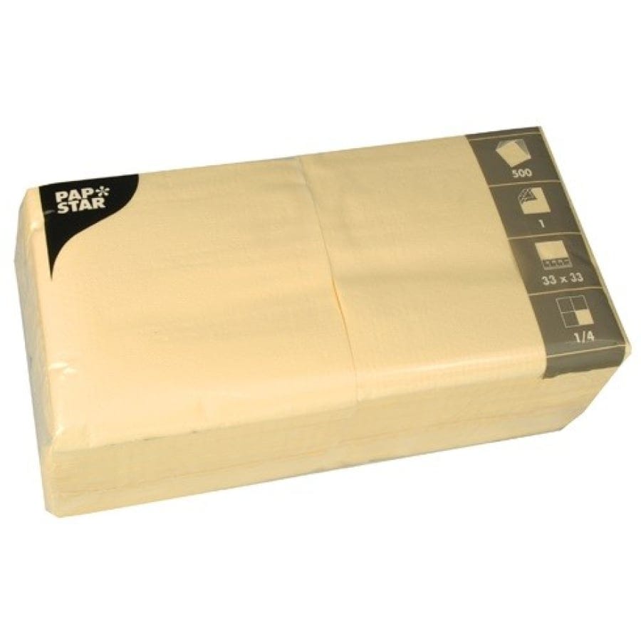 Papstar Servietten, 33 x 33 cm, 1-lagig, 1/4 Falz