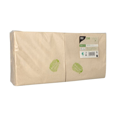 Papstar Servietten natur ungebleicht, 1/4 Falz, 2-lagig