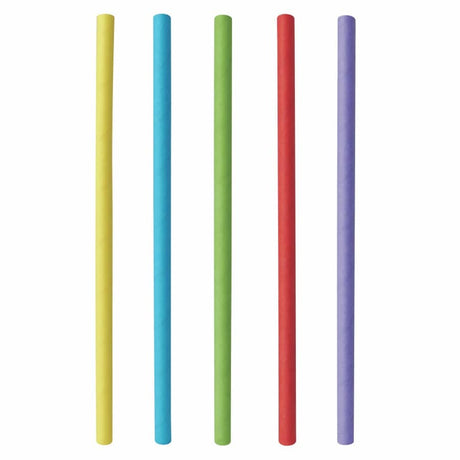 Papstar Shake Strohhalm, Papier Ø 8 mm · 25 cm farbig sortiert