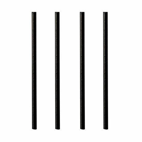 Papstar Shake Strohhalme, Papier, Ø 8 mm, 25 cm, schwarz 1 Packung (100 Stück)