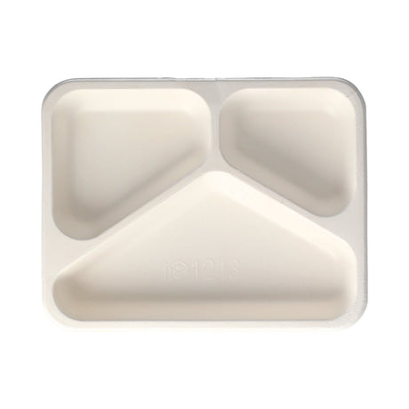PAPSTAR Siegelschalen Mikrowellengeschirr, 3-geteilt, Höhe 3 cm 3 cm 1 Karton 4 Packungen 125 Stück Weiß