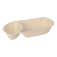 Papstar Snacktrays, Zuckerrohr, 2-geteilt 1 Packung (50 Stück), ø 22,4 cm