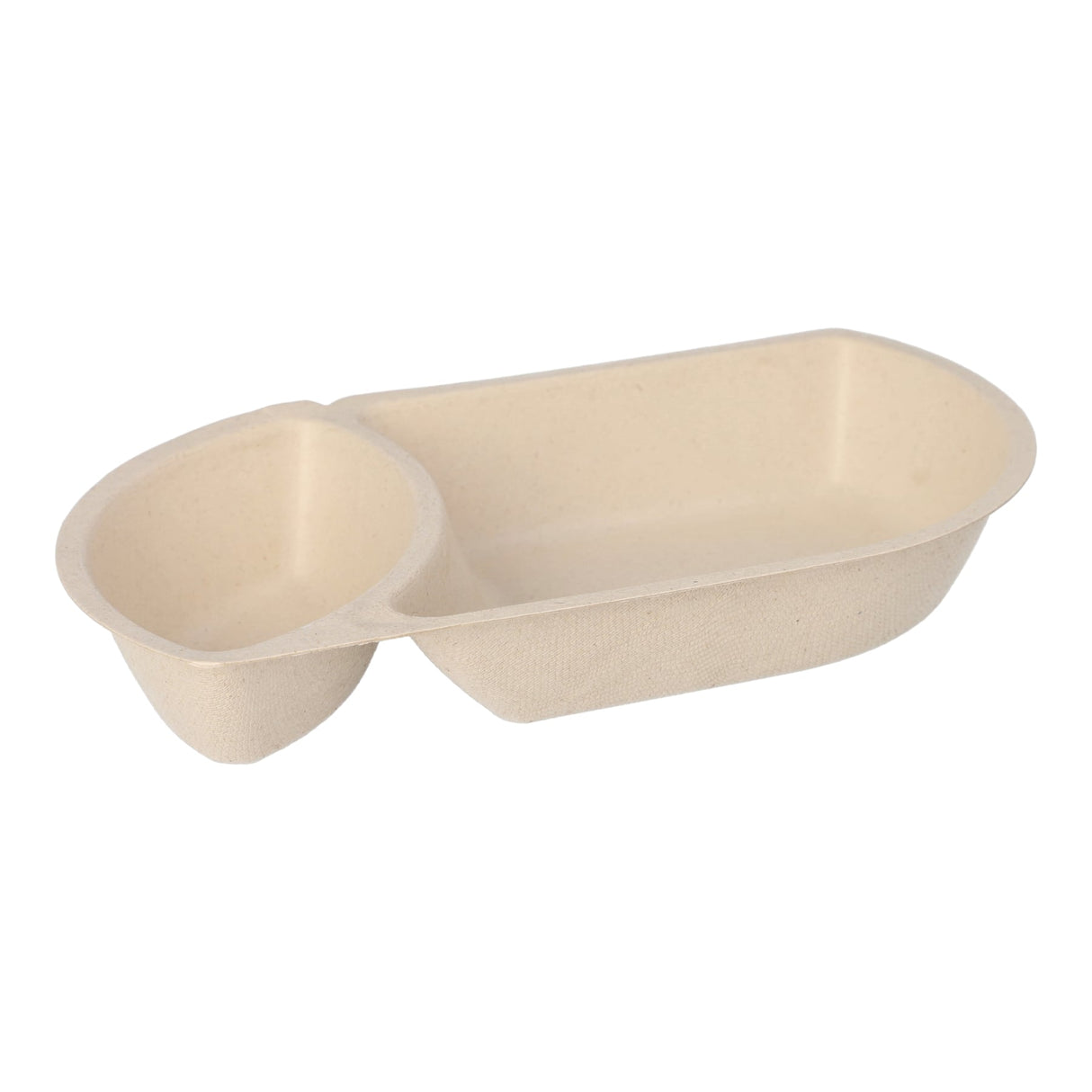 Papstar Snacktrays, Zuckerrohr, 2-geteilt 1 Packung (50 Stück), ø 22,4 cm