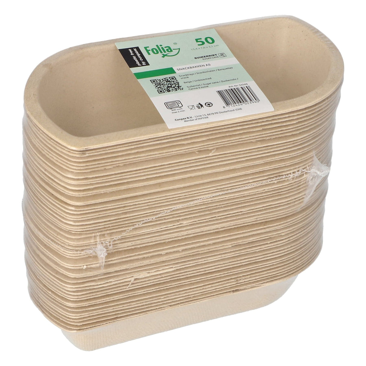 Papstar Snacktrays, Zuckerrohr, ungeteilt