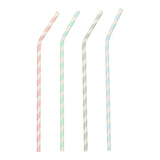 Papstar Stripes Papier Trinkhalme, flexibel