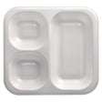 PAPSTAR Take away, Siegelschalen, 1150 ml, 3-geteilt 1 Karton (4 Packungen × 50 Stück), Weiß
