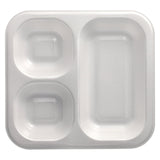 PAPSTAR Take away, Siegelschalen, 1150 ml, 3-geteilt 1 Karton (4 Packungen × 50 Stück), Weiß
