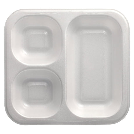 PAPSTAR Take away, Siegelschalen, 1150 ml, 3-geteilt 1 Karton (4 Packungen × 50 Stück), Weiß