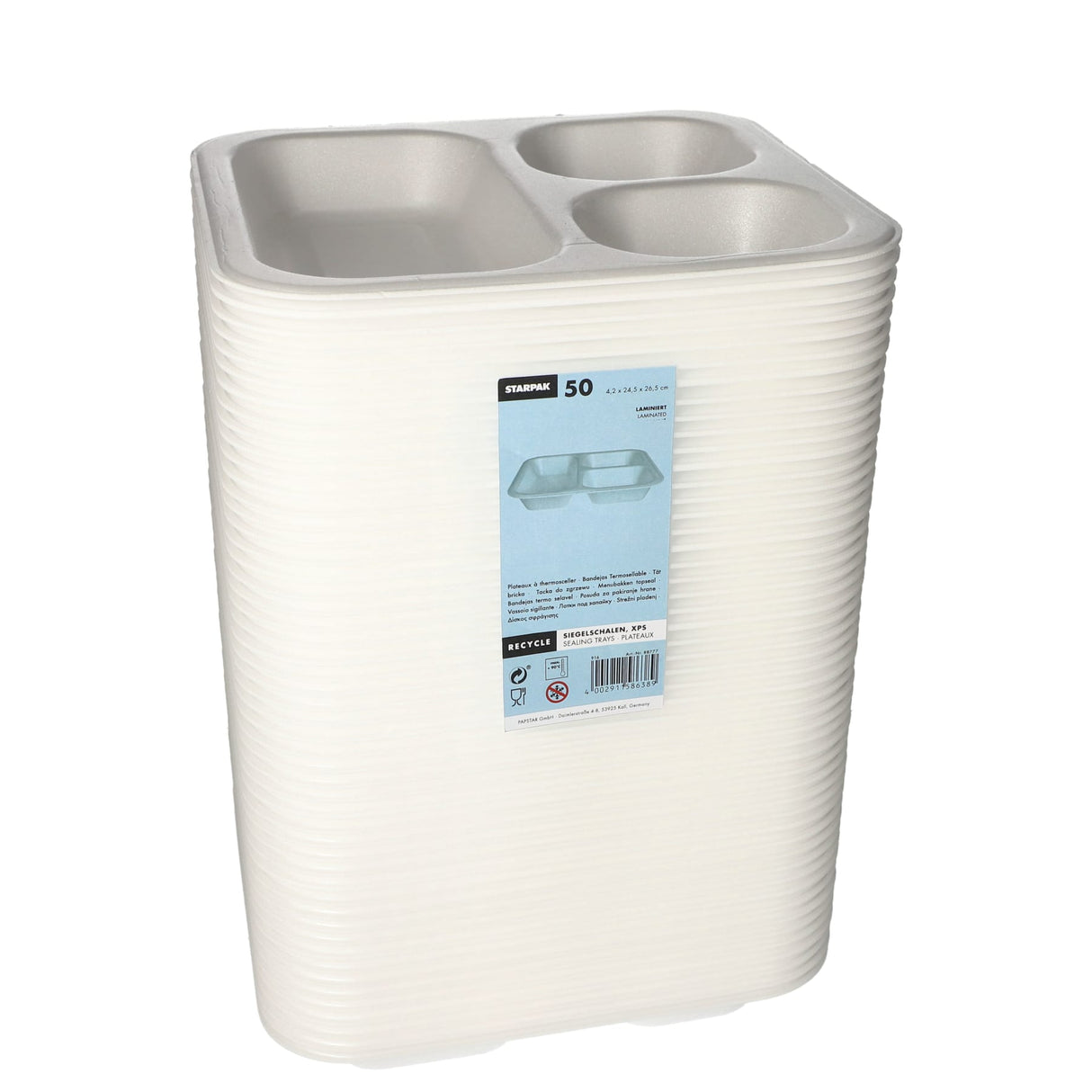 PAPSTAR Take away, Siegelschalen, 1150 ml, 3-geteilt