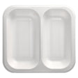 PAPSTAR Take away, Siegelschalen, 1250 ml, 2-geteilt 1 Karton (4 Packungen × 50 Stück), Weiß
