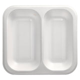 PAPSTAR Take away, Siegelschalen, 1250 ml, 2-geteilt 1 Karton (4 Packungen × 50 Stück), Weiß