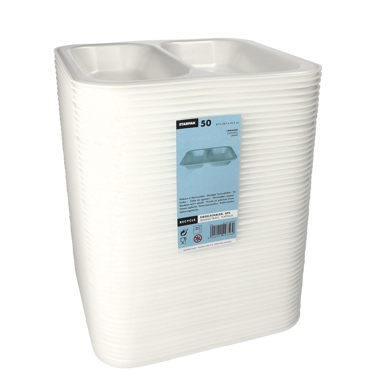 PAPSTAR Take away, Siegelschalen, 1250 ml, 2-geteilt