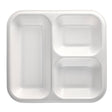 PAPSTAR Take away, Siegelschalen, 1350 ml, 3-geteilt 1 Karton (4 Packungen × 50 Stück), Weiß