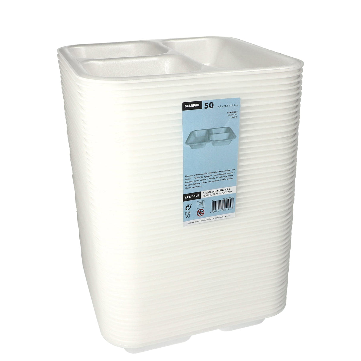 PAPSTAR Take away, Siegelschalen, 1350 ml, 3-geteilt