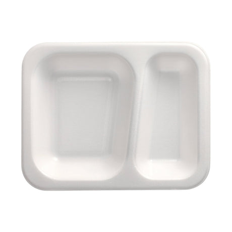 PAPSTAR Take away, Siegelschalen, 725 ml, 2-geteilt 1 Karton (6 Packungen × 100 Stück), Weiß