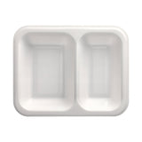 PAPSTAR Take away, Siegelschalen, 800 ml, 2-geteilt 1 Karton (6 Packungen × 100 Stück), Weiß