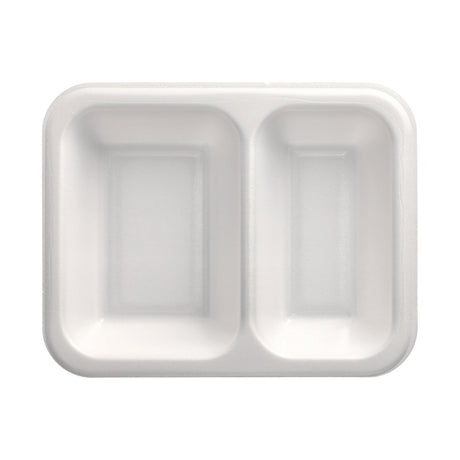 PAPSTAR Take away, Siegelschalen, 800 ml, 2-geteilt 1 Karton (6 Packungen × 100 Stück), Weiß
