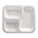 PAPSTAR Take away, Siegelschalen, 925 ml, 3-geteilt 1 Karton (6 Packungen × 100 Stück), Weiß