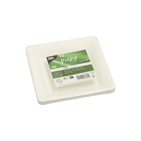 Papstar Teller Zuckerrohr, eckig 15,5 cm, stabil
