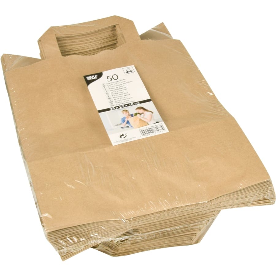 Papstar Tragetaschen, 28 x 22 x 10 cm, braun