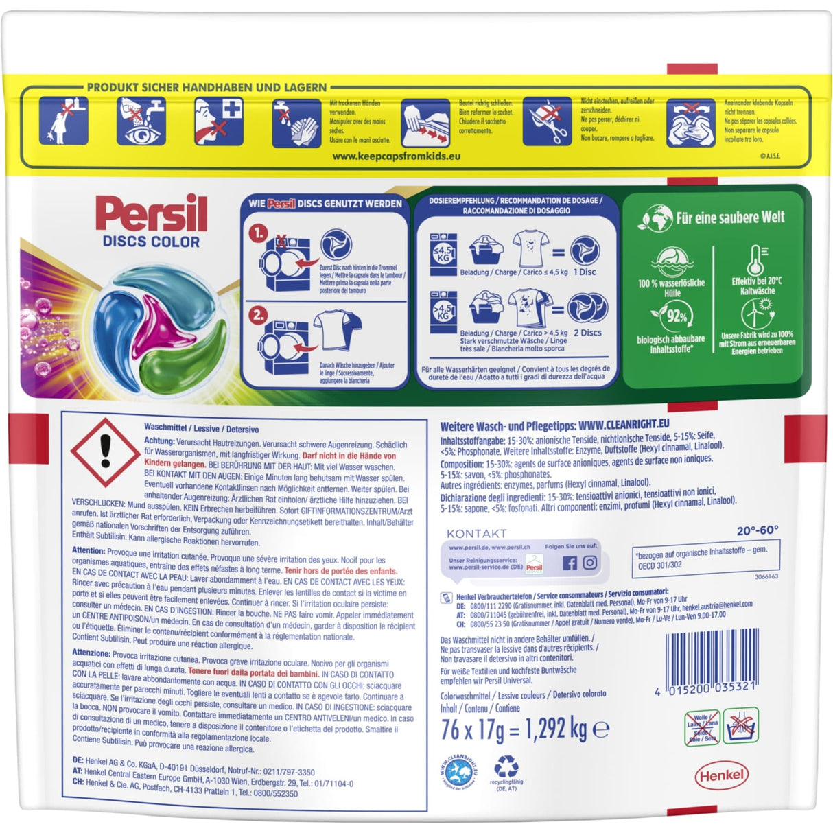 Persil 4in1 Discs Color Waschmittel 1 Packung (292 kg)