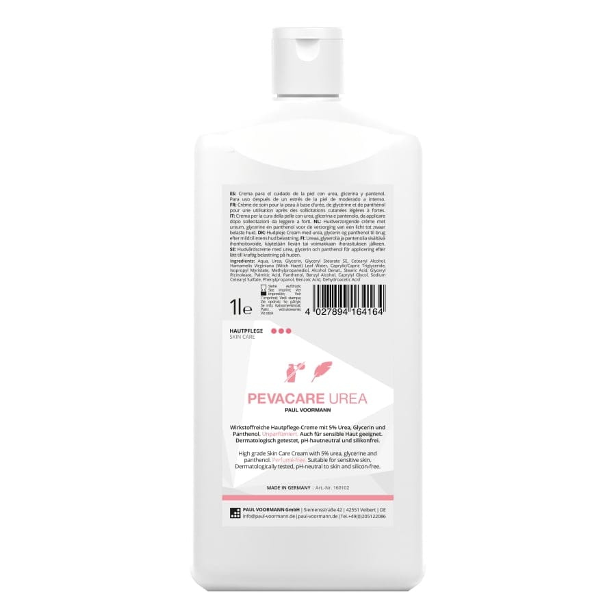 PEVACARE UREA Hautpflege-Creme 1 Liter (Hartflasche)
