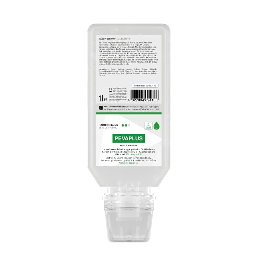 PEVAPLUS Flüssigseife, umweltfreundlich, silikonfrei 1 Liter (Softflasche)